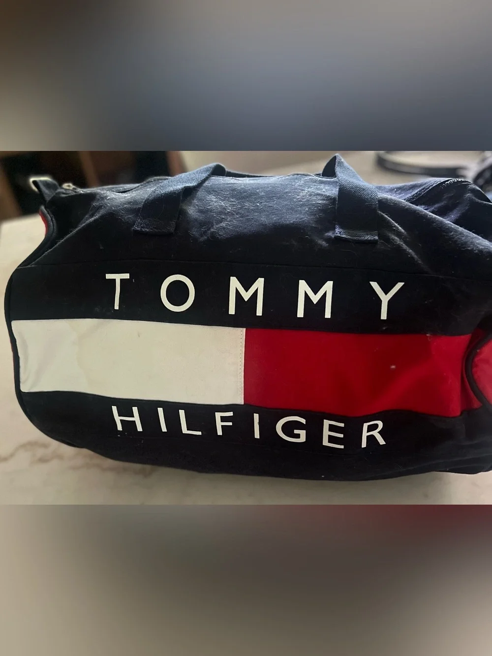 Tommy Hilfiger Color Block Red White Blue Duffle Bag Travel Bag Sports Bag